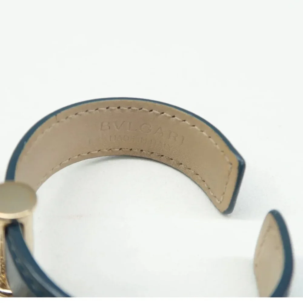 100% Authentic BVLGARI Leather Tag Cuff Bracelet - Picture 6 of 12